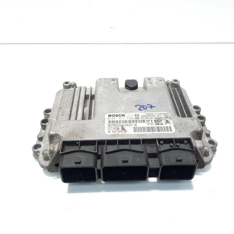 Calculator motor Bosch ECU, cod 9653958980, 0281013332, Peugeot 407, 1.6 HDI, 9HZ (idi:560415) Livrare gratuită