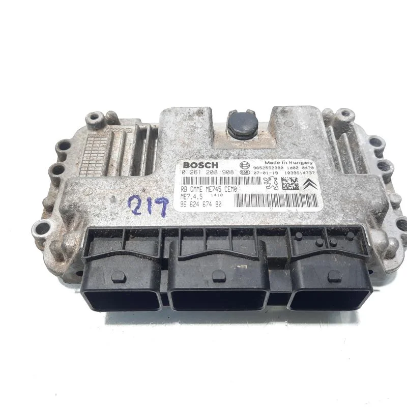 Calculator motor ECU Bosch, cod 0261208908, 9662467480, Peugeot 308, 1.6 benz, NFU (idi:560744) Preț promoțional
